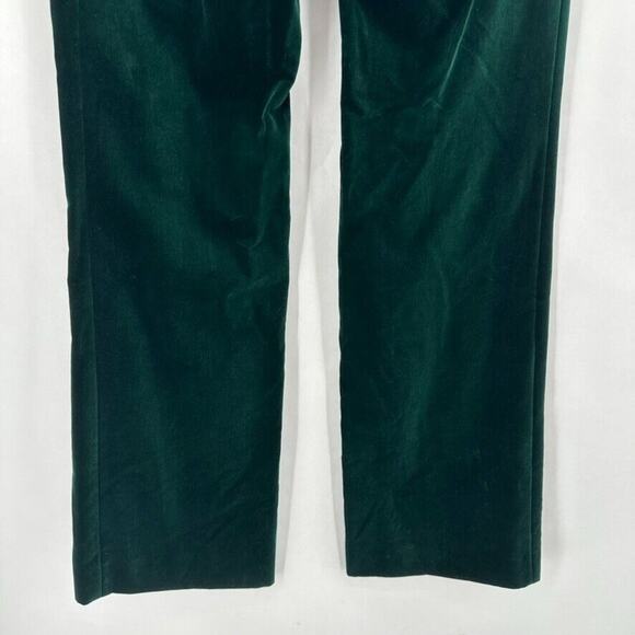 New Bella Freud Velvet Dress Pants Straight Size 10 Green Quiet Luxury Preppy - Picture 6 of 12